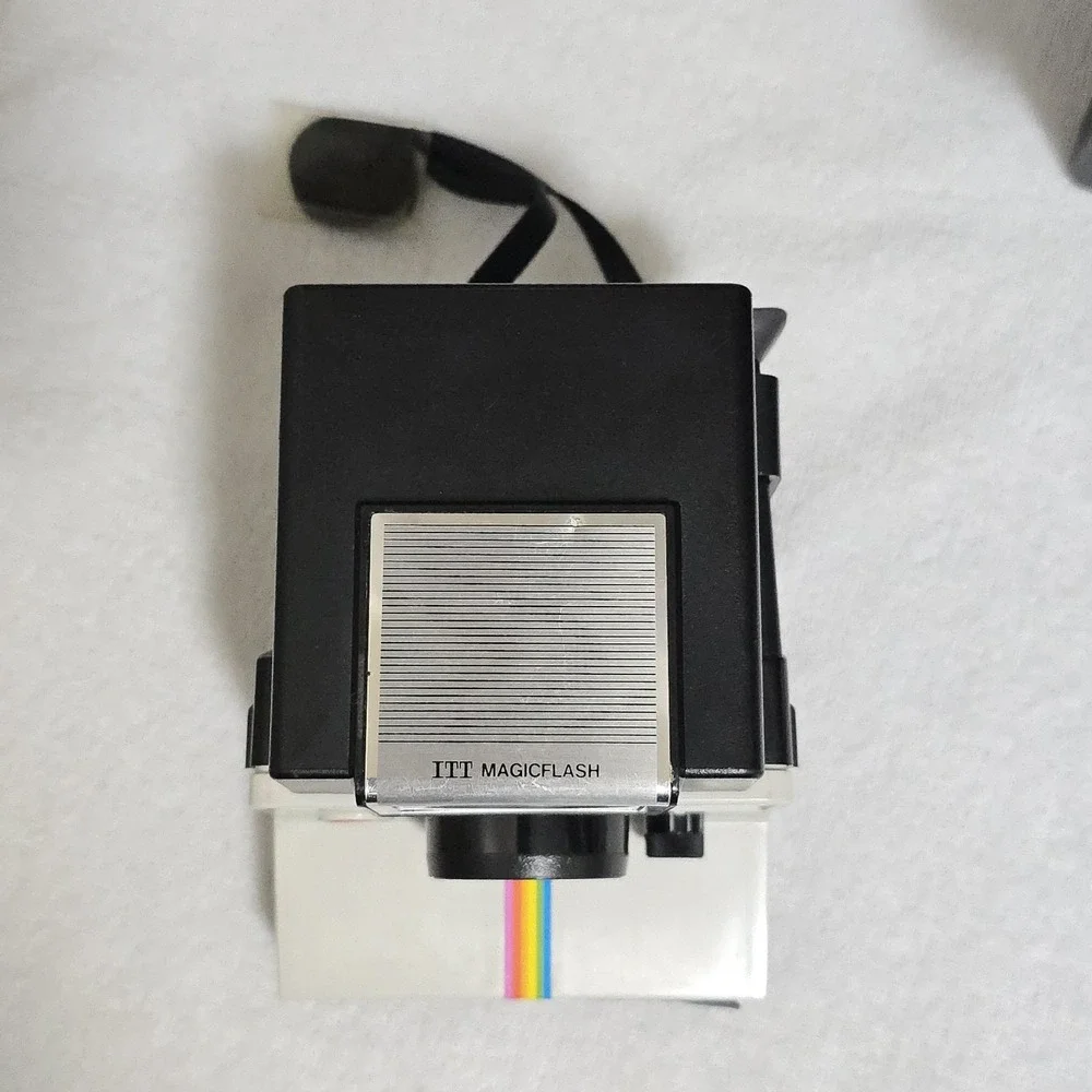 Polaroid One Step Instant Film Land Camera Rainbow Stripe Bundle Works‎ Vintage